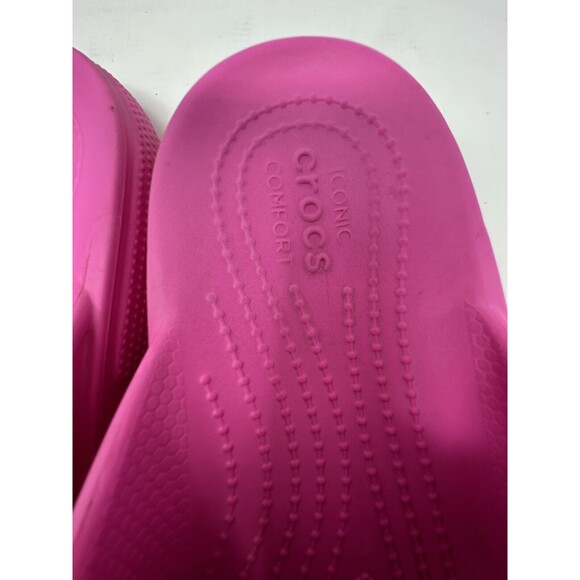Crocs‎ Iconic Comfort Hot Pink Thong Flip Flops Women’s sz 8 - Picture 5 of 7